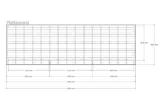 Douglas overkapping, 302 x 981 cm Verando, Pure